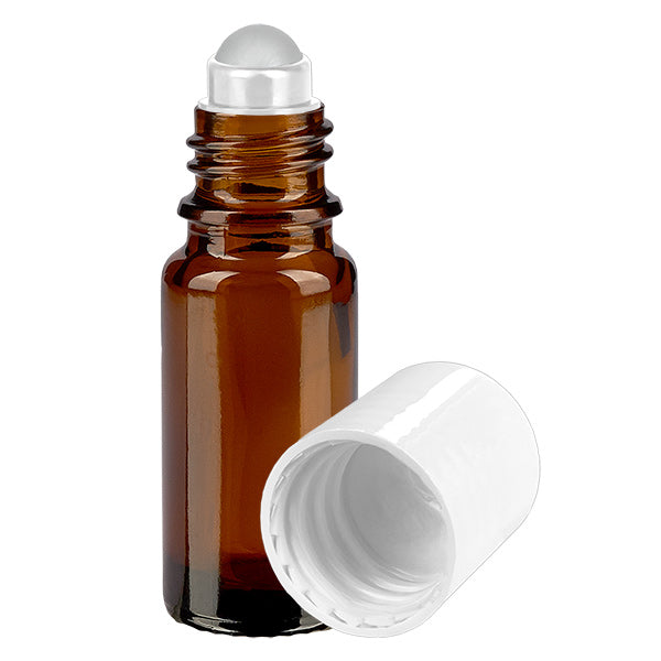Flacon verre brun roll-on vide - 10 ml - Verre et Plastique