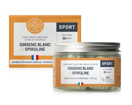 Ginseng et spiruline gélules - 30 jours - Jardins d'Occitanie
