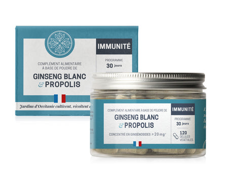 Ginseng et propolis gélules - 30 jours - Jardins d'Occitanie