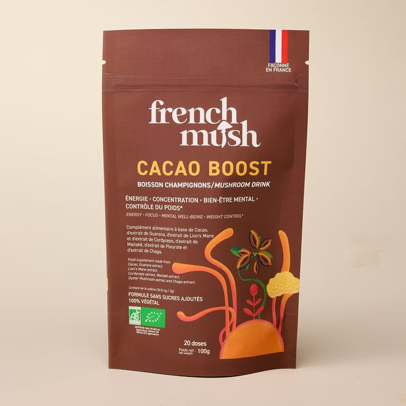 Cacao Boost bio - Boisson aux champignons - 100 gr/20 doses - French Mush