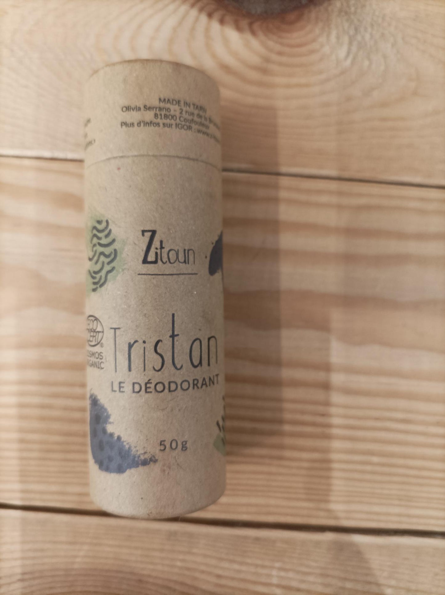 Tristan Stick - Déodorant solide - 50 gr - Zitoun