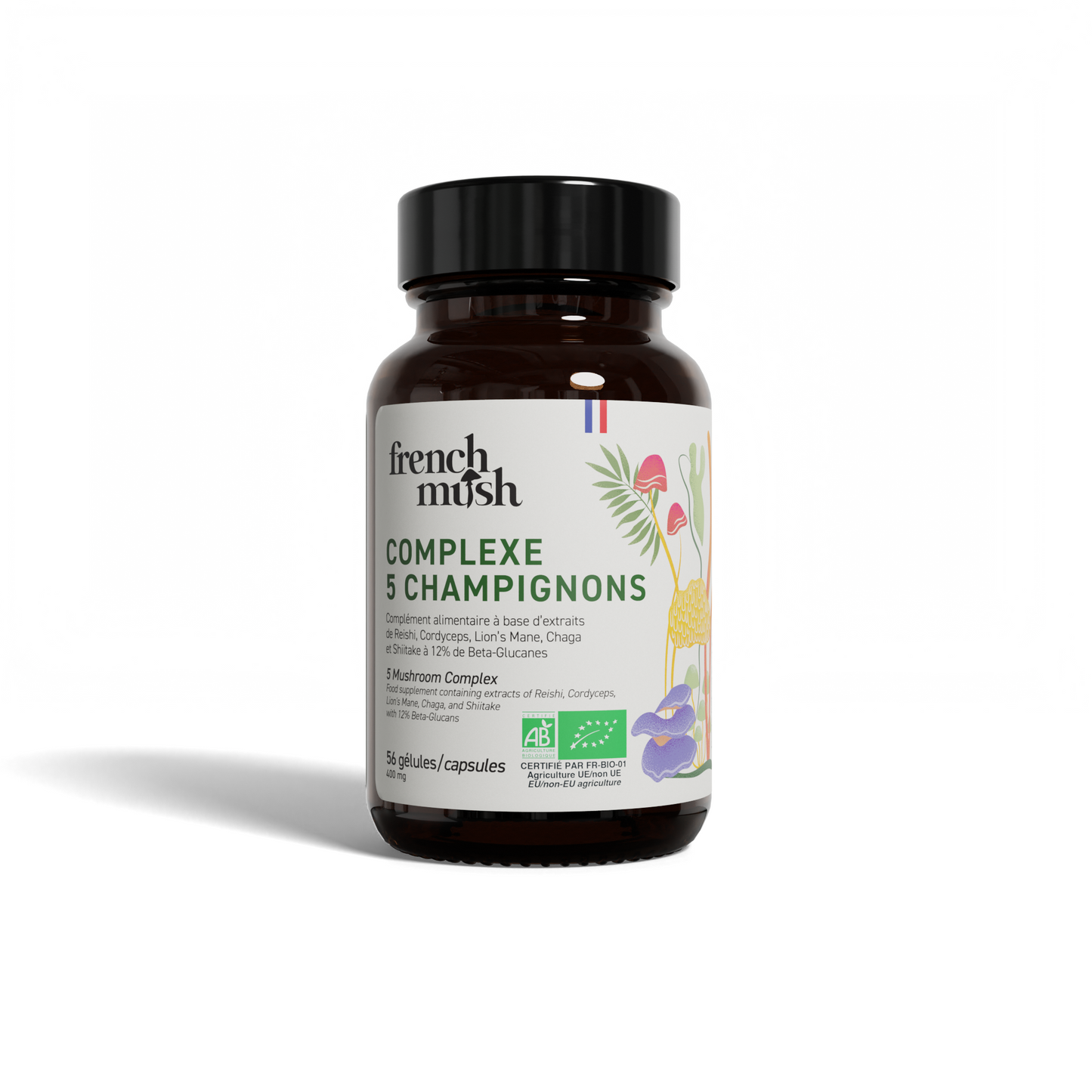 Complexe 5 champignons bio - 56 gélules - French Mush