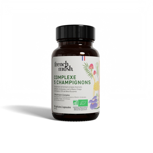 Complexe 5 champignons bio - 56 gélules - French Mush