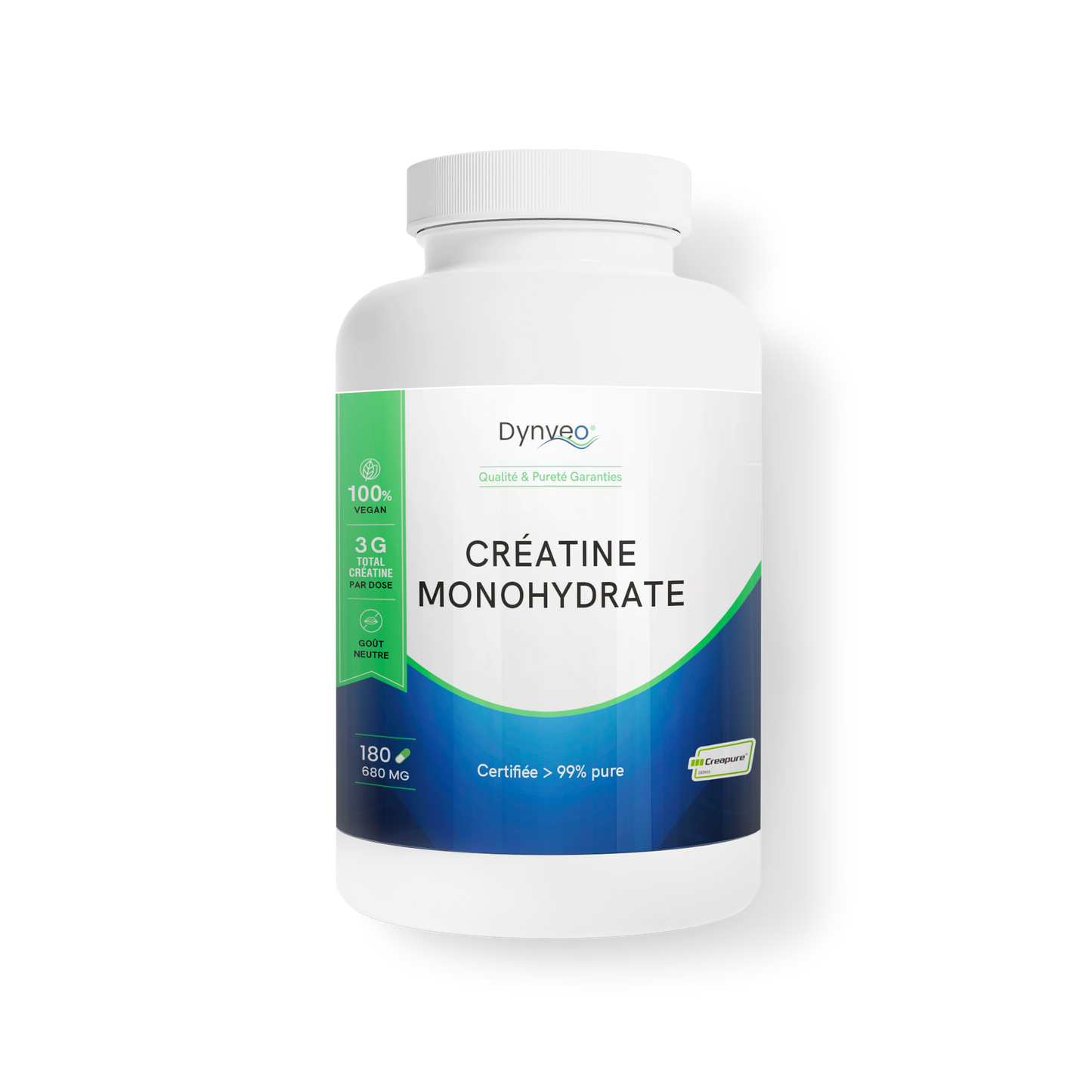 Créatine monohydrate - 180 gélules - Dynveo