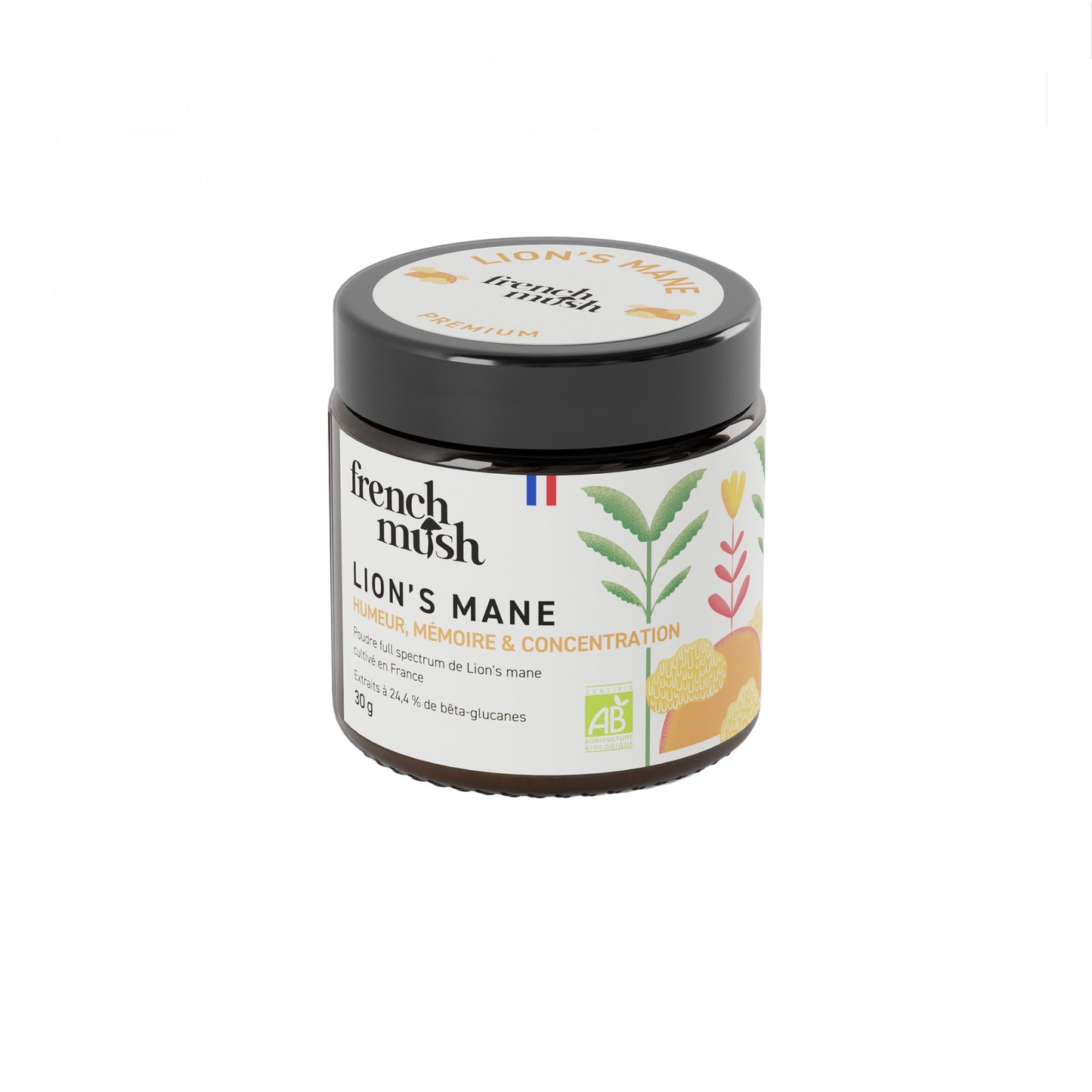 Lion's mane bio (Hericium) poudre - 30 gr - French Mush