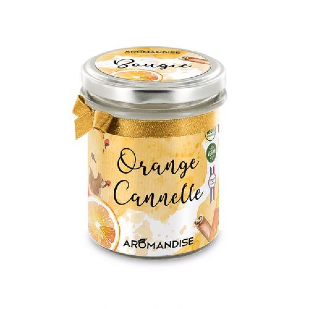 Bougie d'ambiance aux huiles essentielles - Orange-cannelle - Aromandise