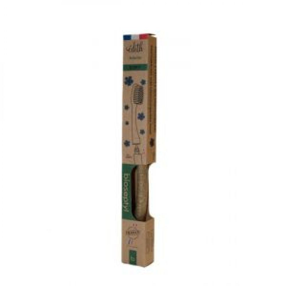 Brosse à dents à tête interchangeable Edith souple lin - Bioseptyl