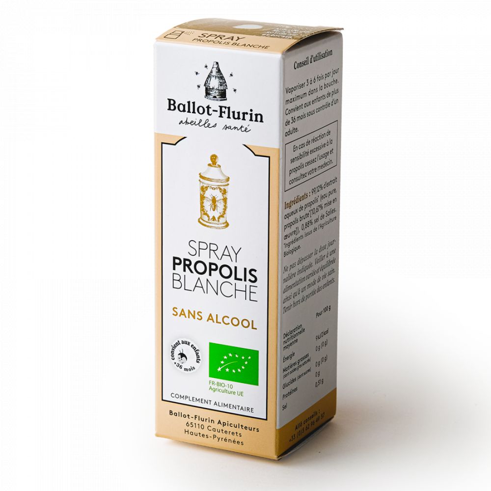 Spray à la propolis bio sans alcool - 15ml - Ballot-Flurin