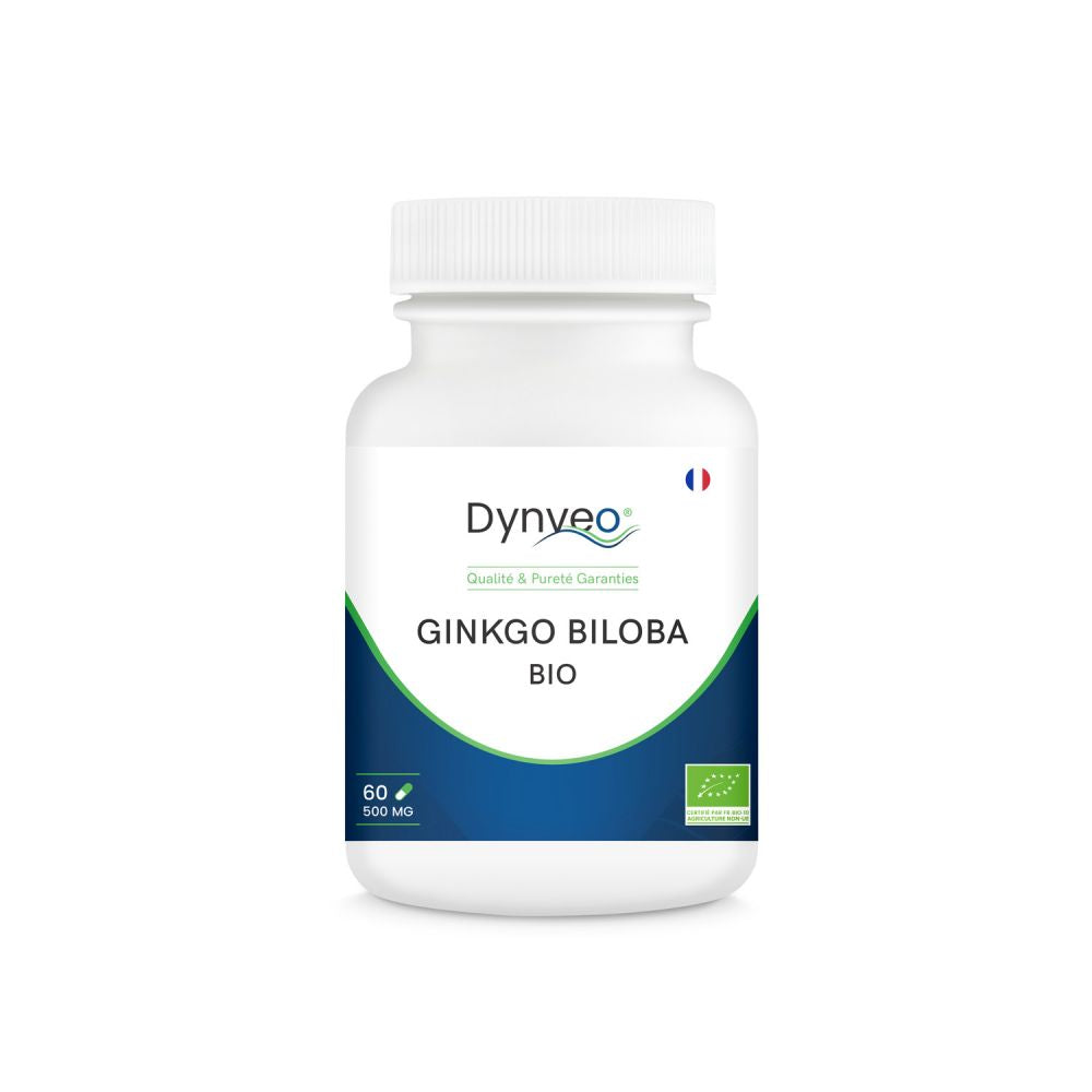 Ginkgo biloba bio standardisé 500mg - 60 gélules - Dynveo