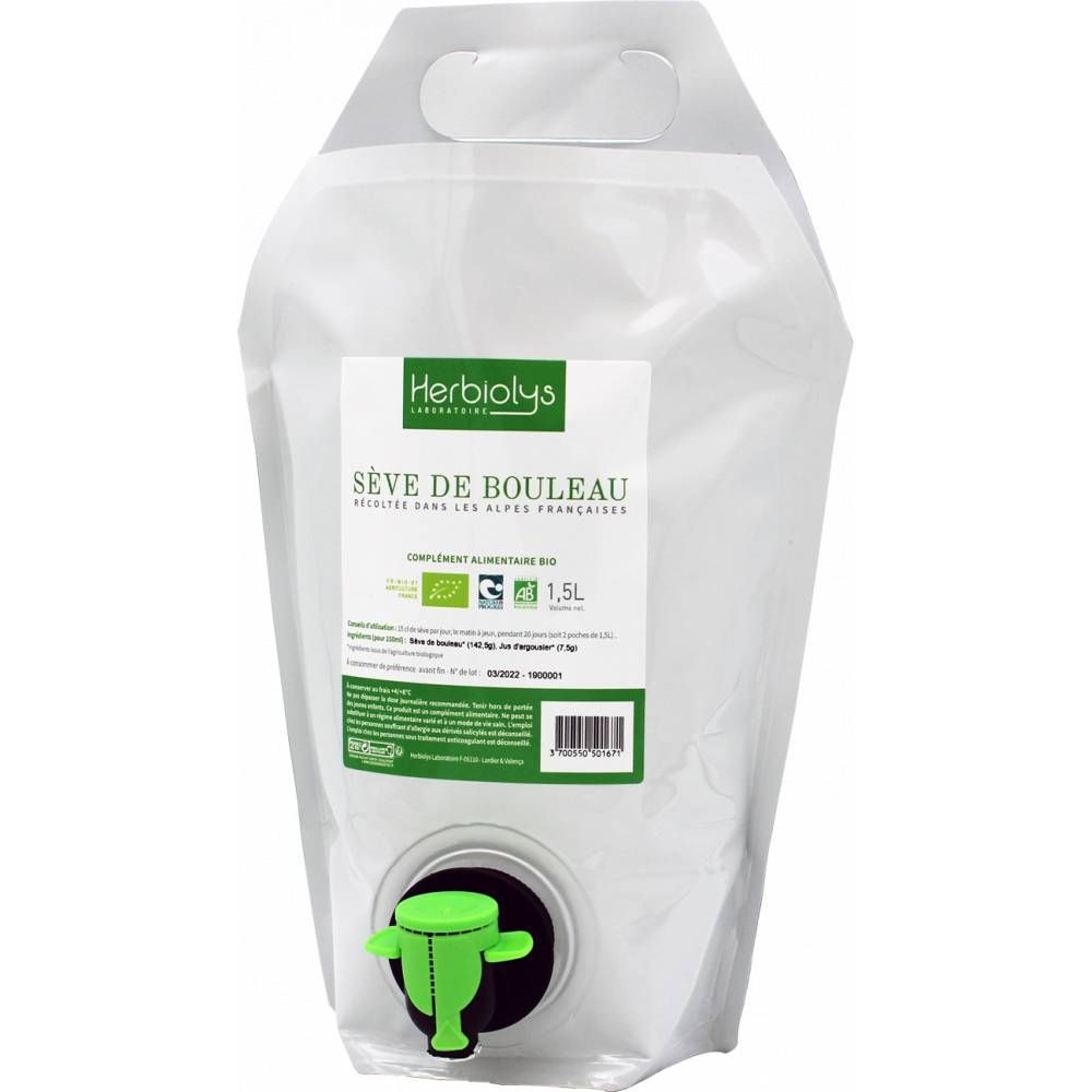 Sève de bouleau Bio des Alpes - 1,5L - Herbiolys