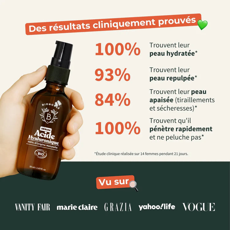 Acide Hyaluronique bio - Serum 50 ml - Bionoble