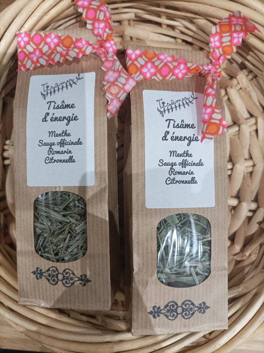 Tisane d'énergie - Menthe, sauge, romarin, citronnelle - 12 gr - Les Tisâmes