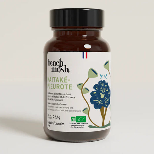 Maitaké-Pleurote bio - 56 gélules - French Much