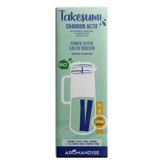 Charbon de bambou bio Takesumi - 2 bâtonnets - Aromandise