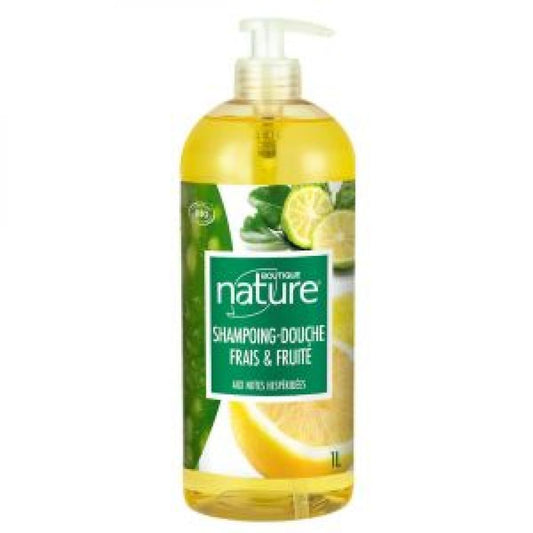 Shampoing-douche frais et fruité bio - 1L - Boutique Nature